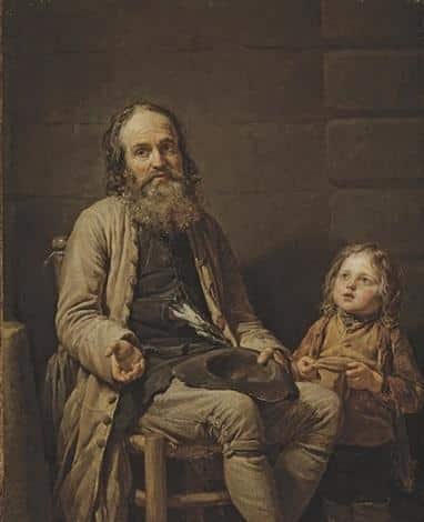 Le vieux mendiant et l’enfant – Nicolas Bernard Lépicié Nicolas Bernard Lépicié 70x85