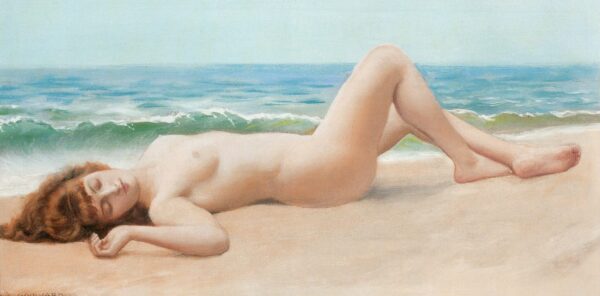 Nu sur la plage – John William Godward John William Godward 140x70