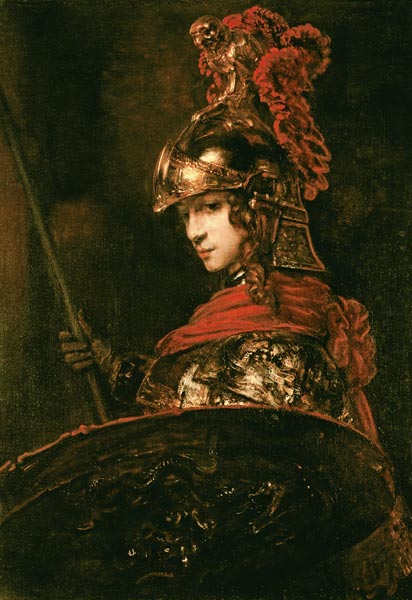 Pallas Athena ou, Figure en armure, 1664 – Rembrandt van Rijn Rembrandt van Rijn 70x105