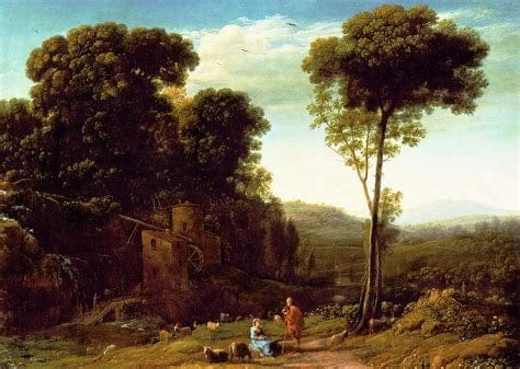 Pastoral Landscape with a Mill – Claude Lorrain Claude Lorrain 105x70