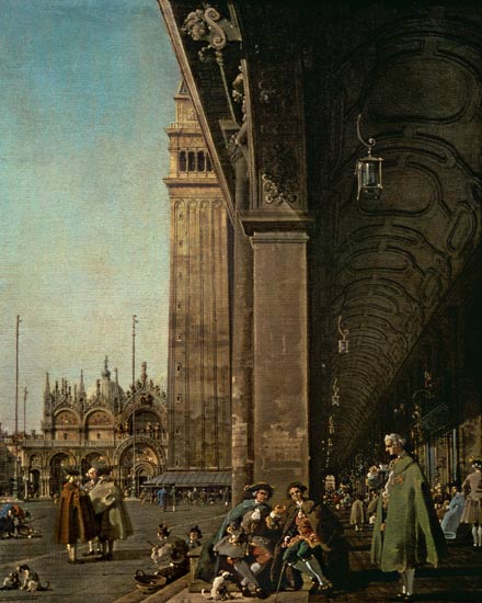 Piazza di San Marco : vue vers l’est depuis le coin sud-ouest et la colonnade du Procuratie Nuo – Canal Giovanni Antonio Giovanni Antonio Canal 70x85