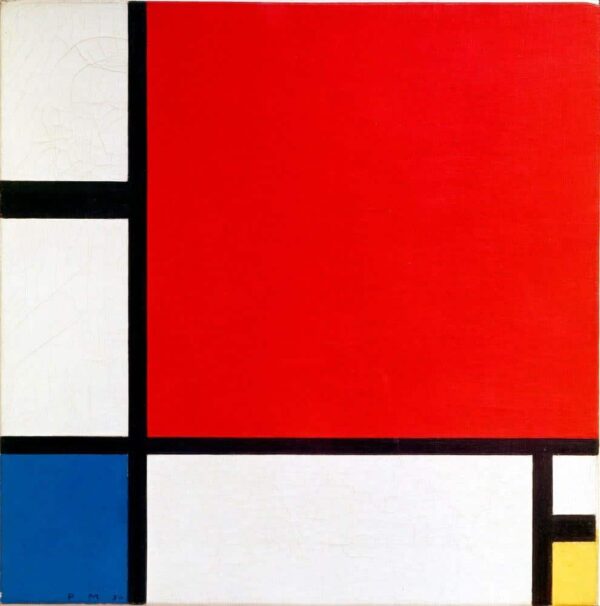 Composition avec du rouge du bleu et du jaune – Mondrian Piet Mondrian 70x70