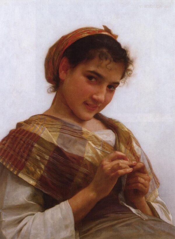 Portrait d’une jeune fille au crochet – William Bouguereau William Bouguereau 70x105