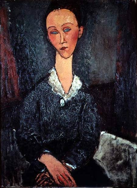 Portrait d’une femme au col blanc – Amadeo Modigliani 70x105