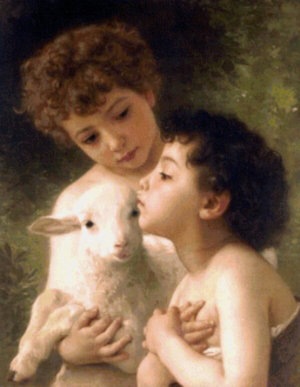 Enfants avec agneau – William Bouguereau William Bouguereau 70x85