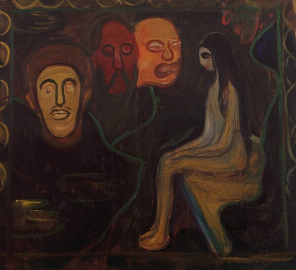 Fille et trois têtes d’hommes – Edvard Munch Edvard Munch 70x70