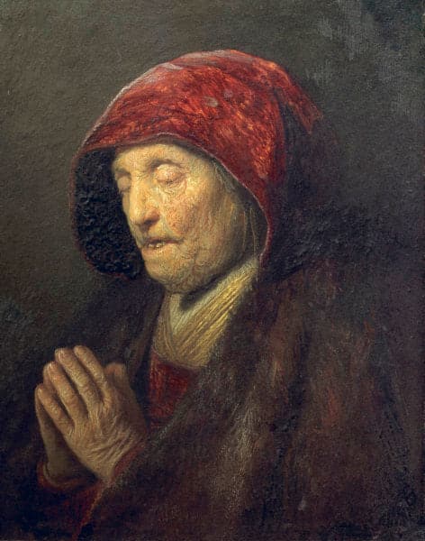 Vieille femme en train de prier – Rembrandt van Rijn Rembrandt van Rijn 70x85