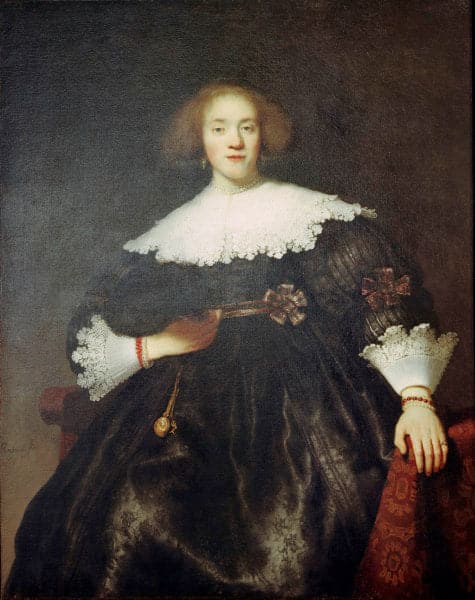 Portrait d’une femme avec un éventail – Rembrandt van Rijn Rembrandt van Rijn 70x85