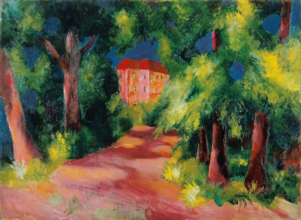 La maison rouge dans le parc – August Macke August Macke 105x70