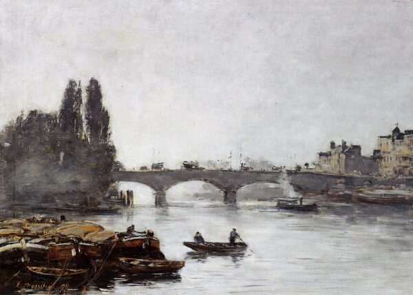 Rouen, the Pont Corneille, Fog Effect – Eugène Boudin Eugène Boudin 105x70