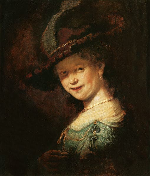 Saskia van Uijlenburgh en tant que jeune fille – Rembrandt van Rijn Rembrandt van Rijn 70x85