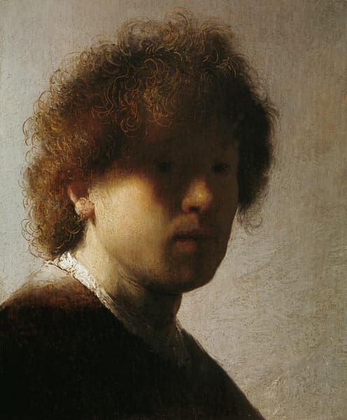 Autoportrait d’un jeune homme – Rembrandt van Rijn Rembrandt van Rijn 70x85