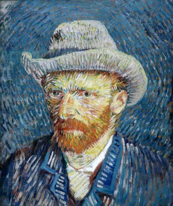 Autoportrait avec un chapeau de feutre gris – Van Gogh Série des Autoportraits de Vincent van Gogh 70x85