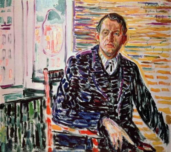 Autoportrait dans une chemise bleue – Edvard Munch Edvard Munch 70x70