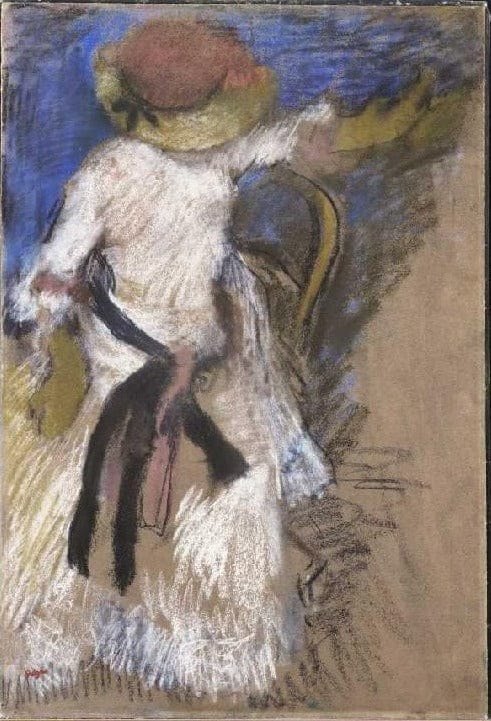 Dame étant assise dans la tenue blanche – Edgar Degas Edgar Degas 70x105