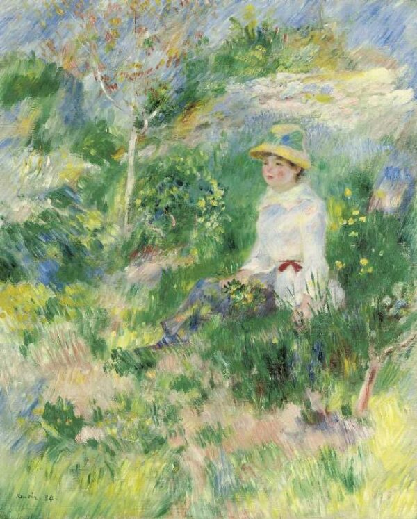 Été, jeune femme dans une prairie fleurie – Pierre-Auguste Renoir Pierre-Auguste Renoir 70x85