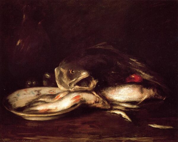 Still Life with Fish – William Merritt Chase William Merritt Chase 85x75