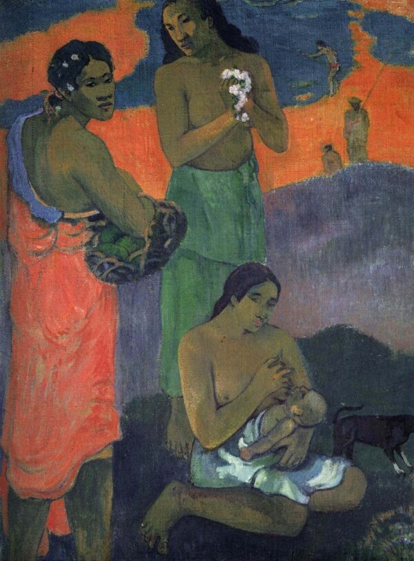 Femmes au bord de la mer (La maternité) – Paul Gauguin Paul Gauguin 70x105