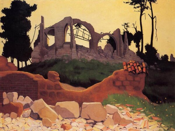 L’église de Souain à Sihlouette – Félix Edouard Vallotton Félix Vallotton 85x75