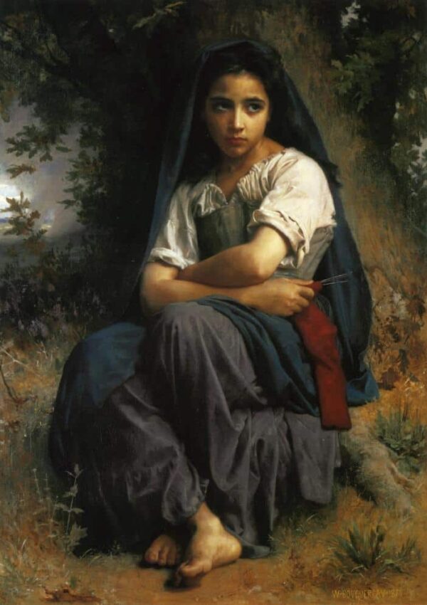 La petite tricoteuse – William Bouguereau William Bouguereau 70x105