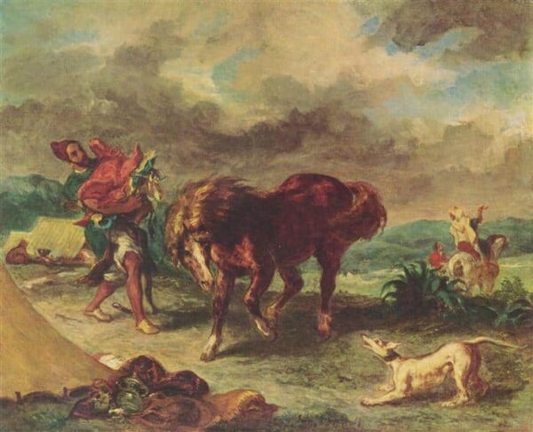 Marocain et cheval – Eugène Delacroix Eugène Delacroix 85x75