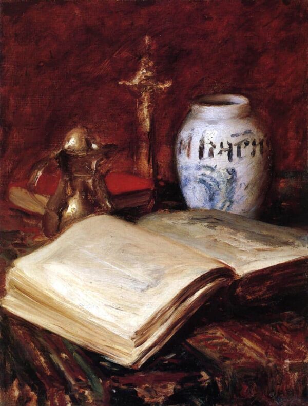 The Old Book – William Merritt Chase William Merritt Chase 70x85