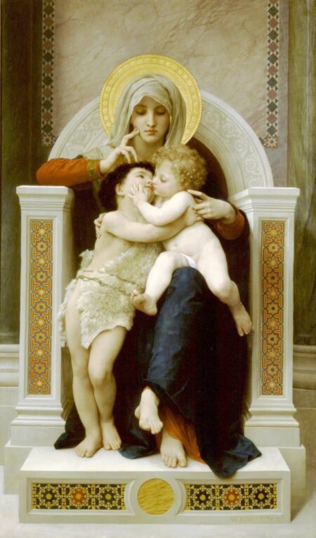 La Vierge, Jésus et Saint Jean Baptiste de William Bouguereau Tableaux Populaires