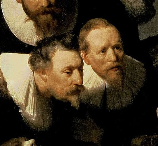 La leçon d’anatomie du Dr Nicolaes Tulp, 1632 (détail 7543) – Rembrandt van Rijn Rembrandt van Rijn 70x70