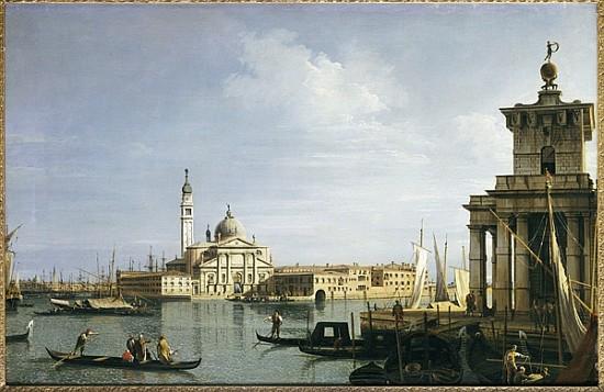 L’île de San Giorgio Maggiore, à Venise, avec la Punta della Dogana et de nombreux bateaux – Giovanni Antonio Canal Giovanni Antonio Canal 105x70