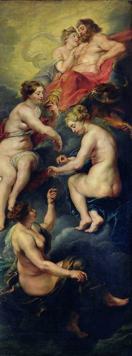 Le Cycle Médicis : Les trois destins qui prédisent l’avenir de Marie de Médicis – Peter Paul Rubens Peter Paul Rubens 70x160