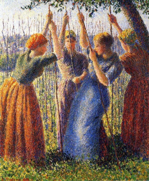 Paysannes plantant des piquets – Camille Pissarro Camille Pissarro 70x85