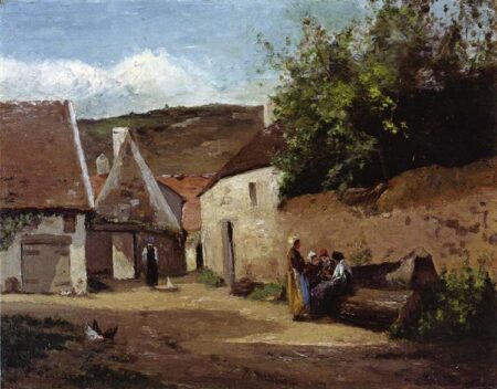 Coin de rue dans le village – Camille Pissarro Camille Pissarro