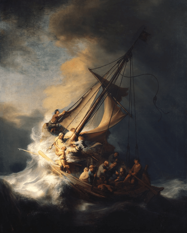 Le Christ dans la tempête sur la mer de Galilée – Rembrandt van Rijn Rembrandt van Rijn 70x85