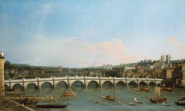 Le pont de Westminster vu du nord avec le palais de Lambeth au loin – Giovanni Antonio Canal Giovanni Antonio Canal 120x70