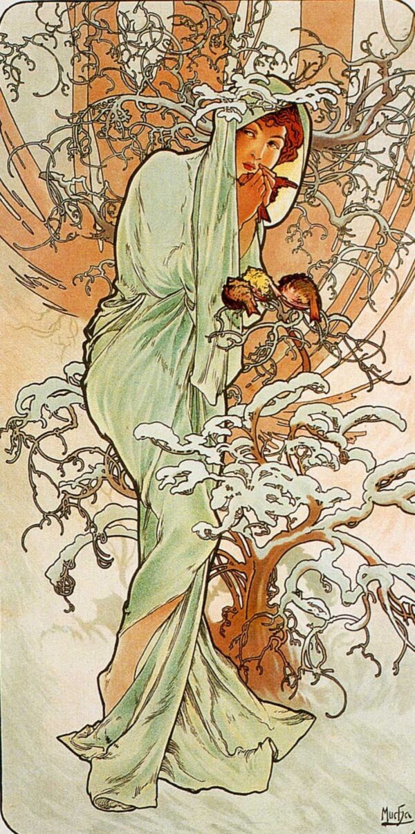 L’hiver – Mucha Alphonse Mucha 70x140