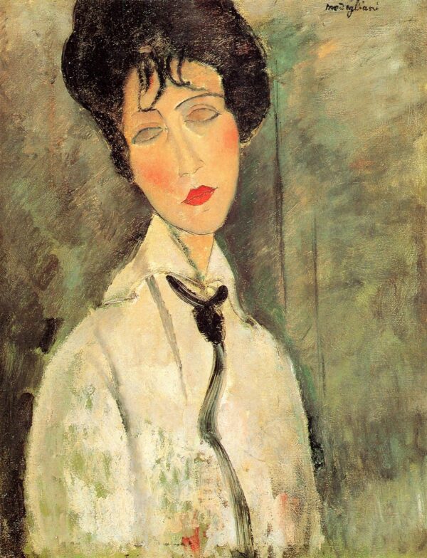 Portrait d’une femme avec une cravate noire – Amadeo Modigliani Amedeo Modigliani 70x85