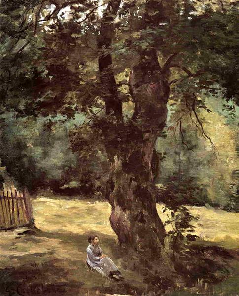 Femme assise sous un arbre – Caillebotte Gustave Caillebotte 70x85