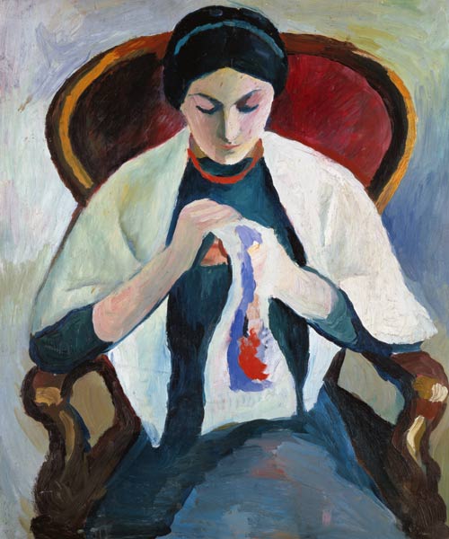 Femme qui coud – August Macke August Macke 70x85