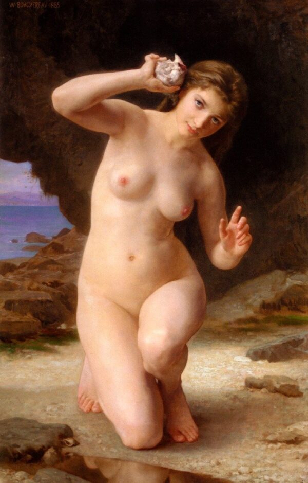 Femme avec un coquillage – William Bouguereau William Bouguereau 70x105