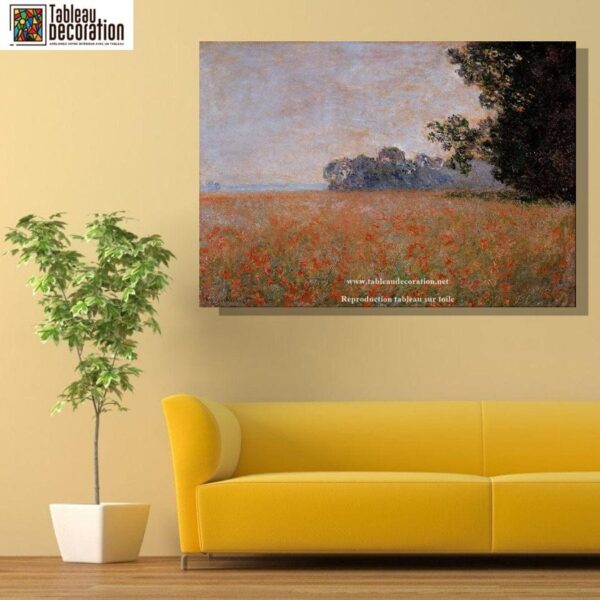 Champ d’avoine aux coquelicots – Tableau Monet Claude Monet 105x70 6