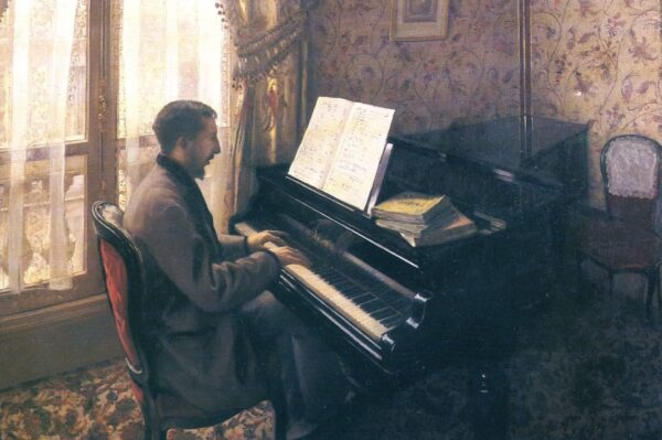 Jeune homme jouant du piano – Caillebotte Gustave Caillebotte 105x70