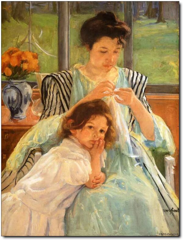 Jeune mère cousant – Mary Cassatt Mary Cassatt 70x85