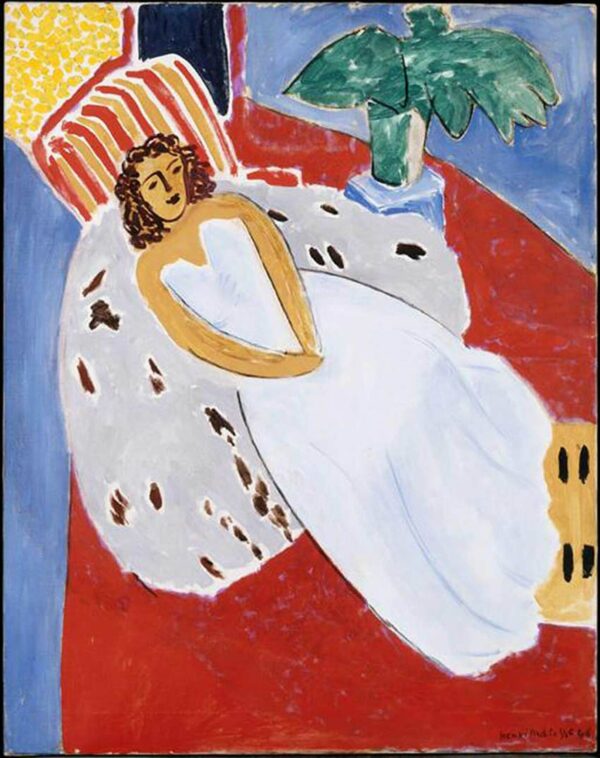 Jeune femme sur fond blanc et rouge – Matisse Henri Matisse 70x85