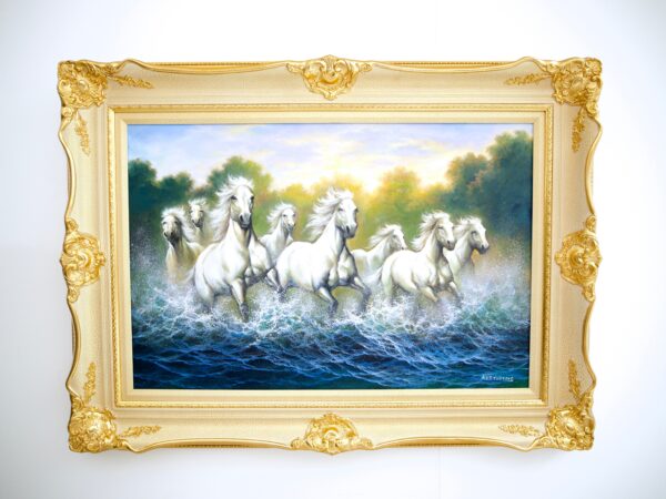 Chevaux blancs et rivières – Kittiphong | 90 x 60 cm La Galerie d'art en ligne art gallery 8