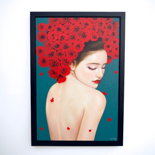 Femme fragile avec des roses – Narit | 60 x 90 cm La Galerie d'art en ligne art gallery 8