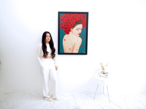 Femme fragile avec des roses – Narit | 60 x 90 cm La Galerie d'art en ligne art gallery 3