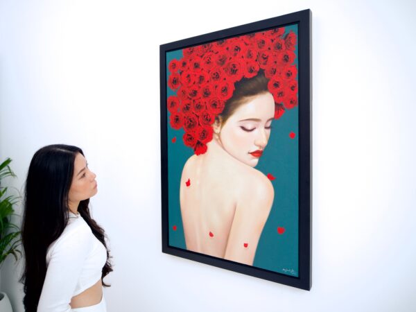 Femme fragile avec des roses – Narit | 60 x 90 cm La Galerie d'art en ligne art gallery 5