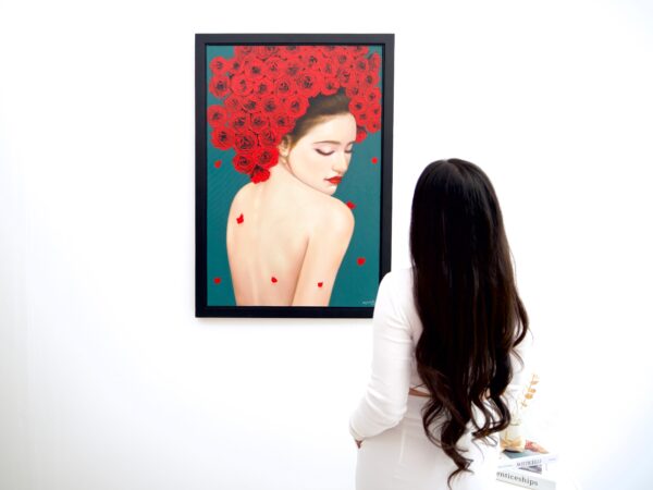 Femme fragile avec des roses – Narit | 60 x 90 cm La Galerie d'art en ligne art gallery 7