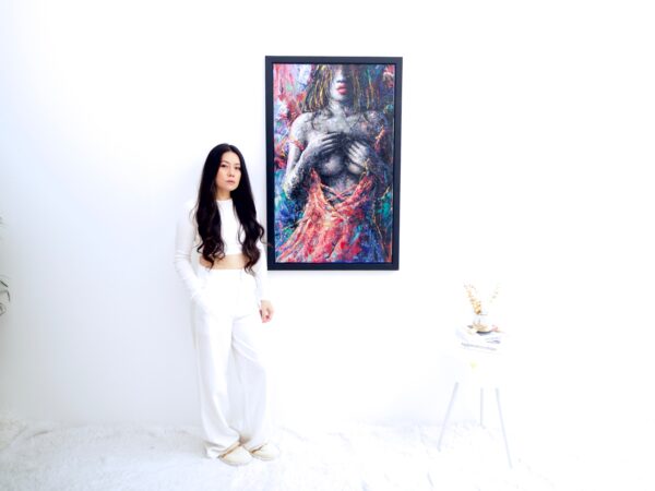 Femme en robe rose – Kesorn | 60 X 100 cm La Galerie d'art en ligne art gallery 3