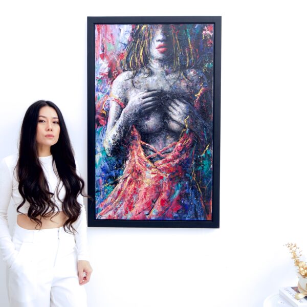 Femme en robe rose – Kesorn | 60 X 100 cm La Galerie d'art en ligne art gallery 2